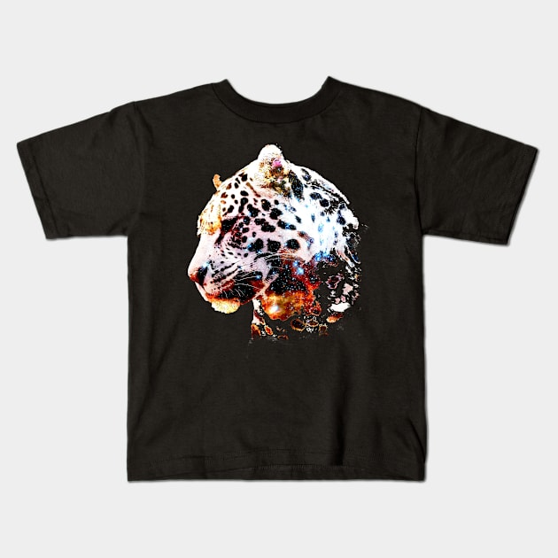 Space Cheetah Kids T-Shirt by DrPen